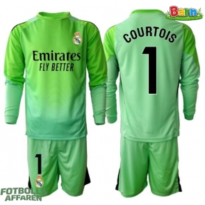 Real Madrid Thibaut Courtois #1 Målvakt Bortaställ Barn 2025-26 Långärmad (+ Korta byxor)